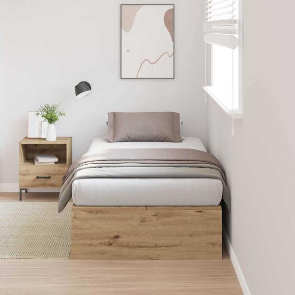 ARDEBO.de - Stauraum Bettgestell Artisan Eiche 80x200 cm