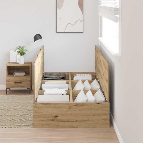 Stauraumbett Rahmen Artisan Eiche 90x200 cm