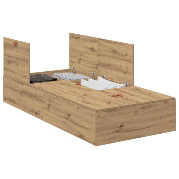 Stauraumbett Rahmen Artisan Eiche 90x200 cm