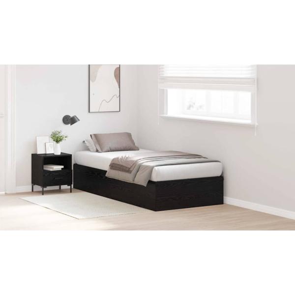 Stauraumbettgestell Schwarz Eiche 100x200 cm