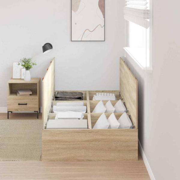 Stauraumbett Rahmen Sonoma Eiche 100x200 cm