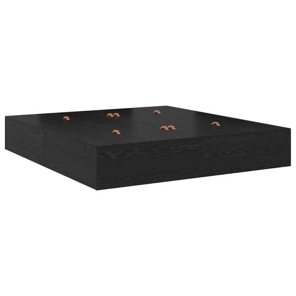 Stauraum Bettgestell Schwarz Eiche 200x200 cm