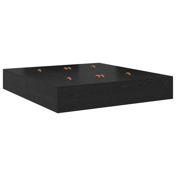 Stauraum Bettgestell Schwarz Eiche 200x200 cm