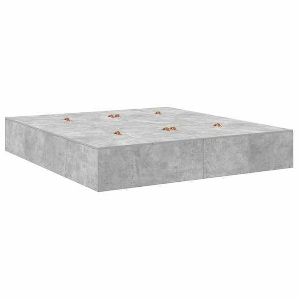 Stauraum-Bettenrahmen Beton Grau 200x200 cm