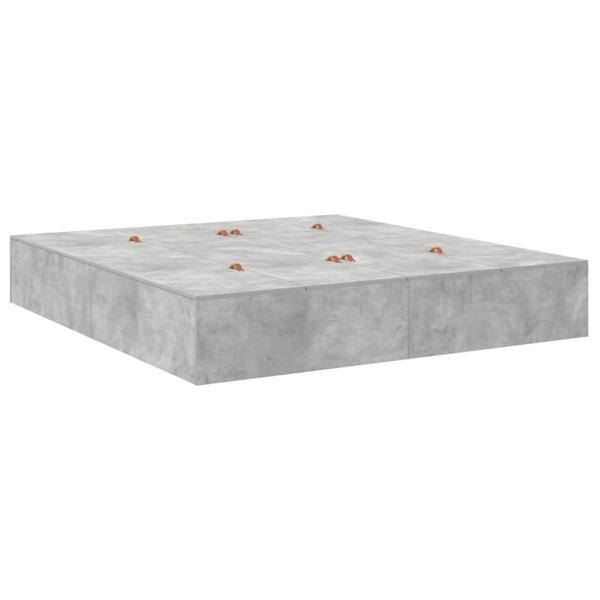 Stauraum-Bettenrahmen Beton Grau 200x200 cm
