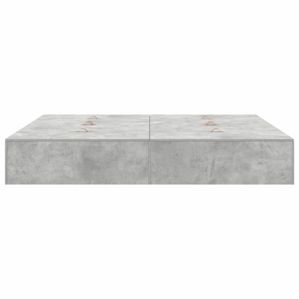 Stauraum-Bettenrahmen Beton Grau 200x200 cm