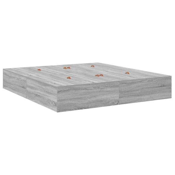 Stauraumbett Grau Sonoma 200x200 cm