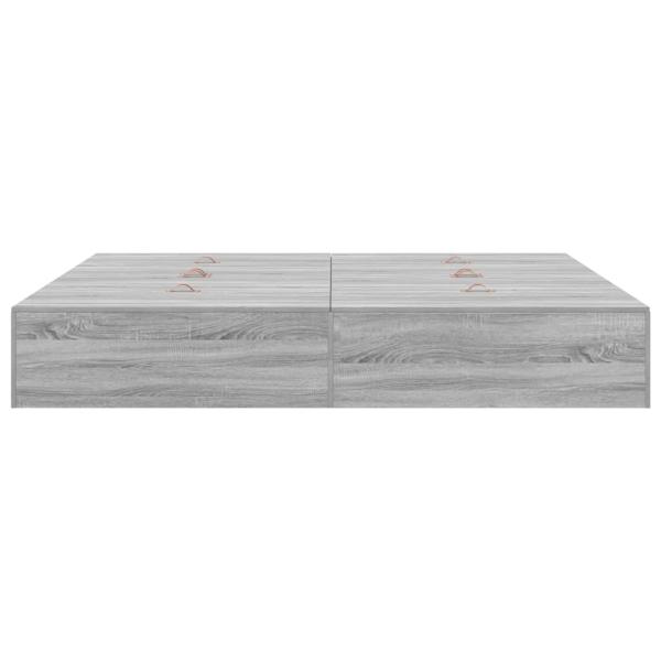 Stauraumbett Grau Sonoma 200x200 cm