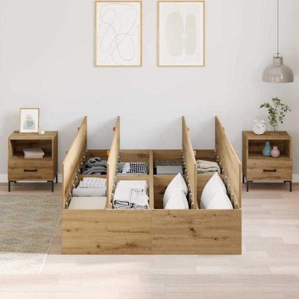 Stauraumbettgestell Artisan Eiche 120x200 cm
