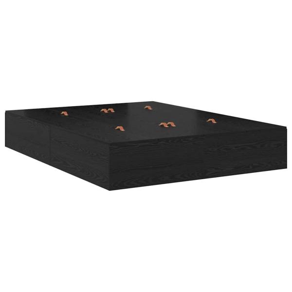 Stauraumbettgestell Schwarz Eiche 150x200 cm