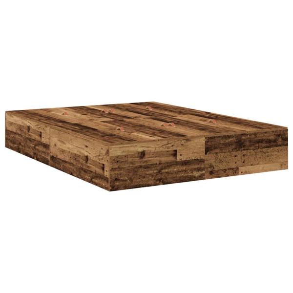 Bettgestell mit Stauraum Altes Holz 150x200 cm