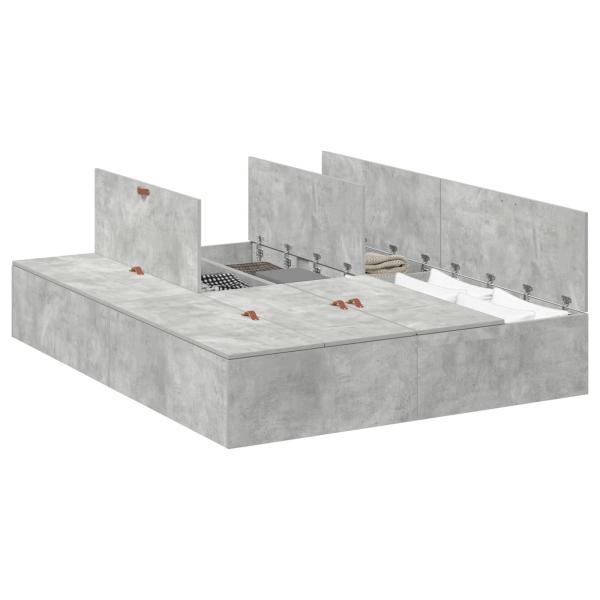 Speicherbettgestell Beton Grau 160x200 cm