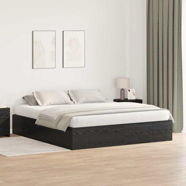 ARDEBO.de - Lagerbettgestell Schwarz Eiche 180x200 cm
