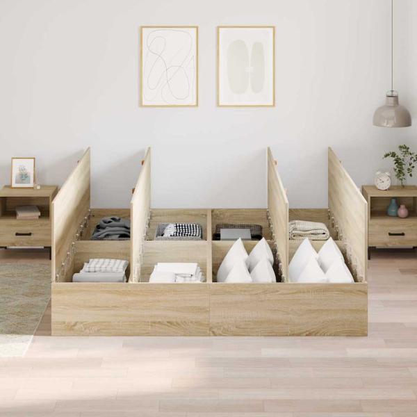 Stauraum Bettgestell Sonoma Eiche 180x200 cm