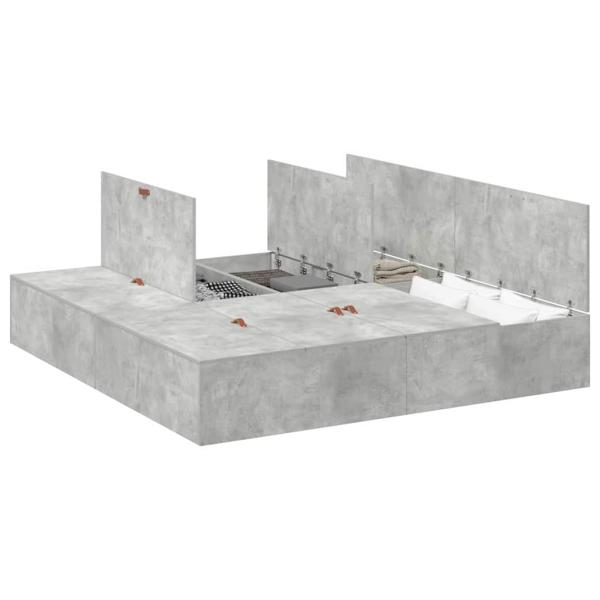 Stauraum Bettgestell Beton Grau 180x200 cm