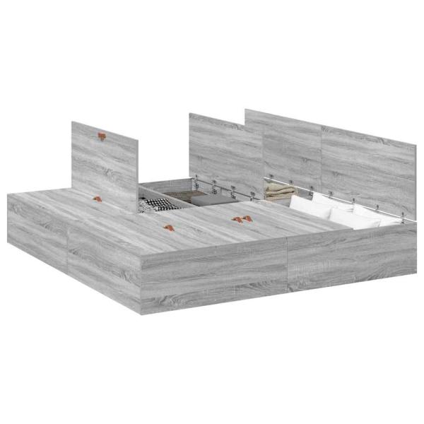 Stauraum-Bettgestell Grau Sonoma 180x200 cm