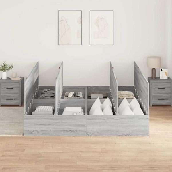 Stauraum-Bettgestell Grau Sonoma 180x200 cm