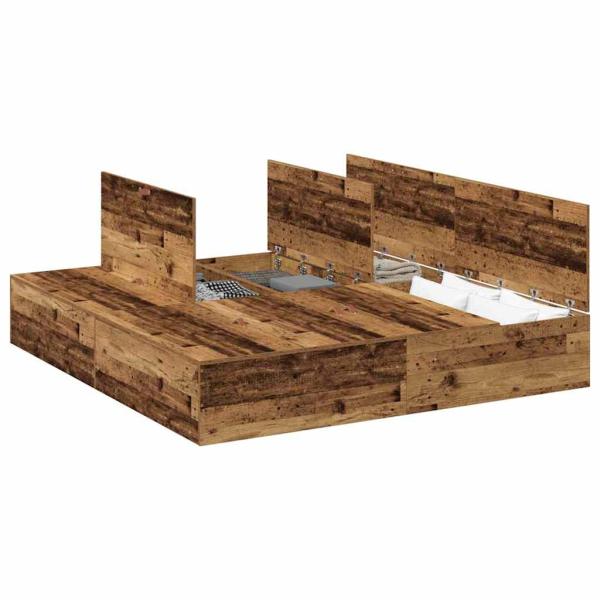 Bettgestell Recyceltes Holz Massivholz Eiche Langlebig
