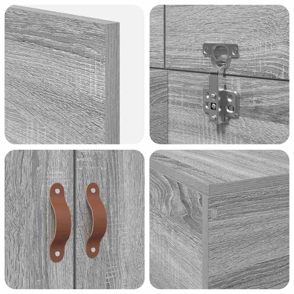 ARDEBO.de - Stauraum Bettgestell Grau Sonoma 90x190 cm