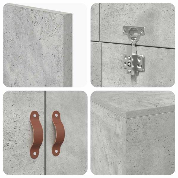 Bettgestell Beton grau Holzwerkstoff Robust