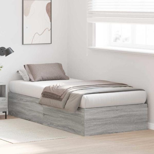 Stauraumbettgestell Grau Sonoma 75x190 cm