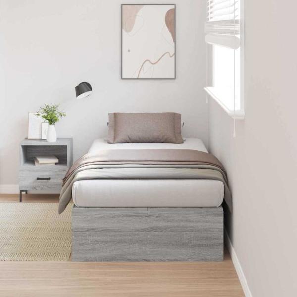 Stauraumbettgestell Grau Sonoma 75x190 cm