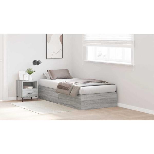Stauraumbettgestell Grau Sonoma 75x190 cm