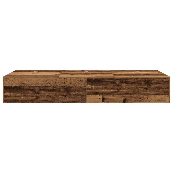 Bett mit Stauraum Altes Holz Massivholz Schlicht