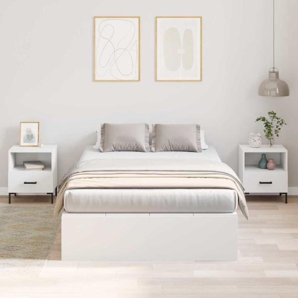 Stauraum Bettgestell Weiß 120x190 cm