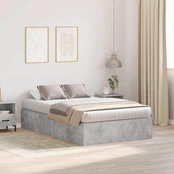 ARDEBO.de - Aufbewahrungsbettgestell Beton Grau 120x190 cm