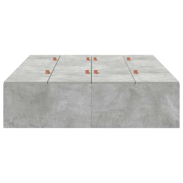 Aufbewahrungsbettgestell Beton Grau 120x190 cm