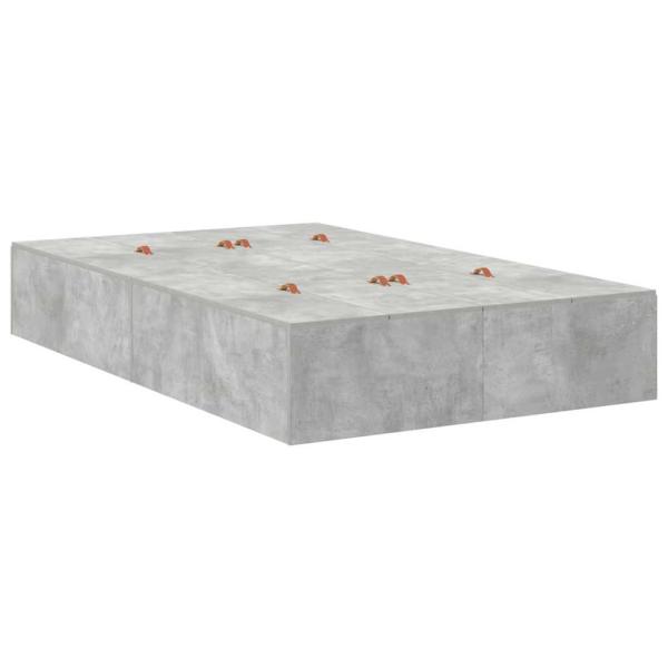 Aufbewahrungsbettgestell Beton Grau 120x190 cm