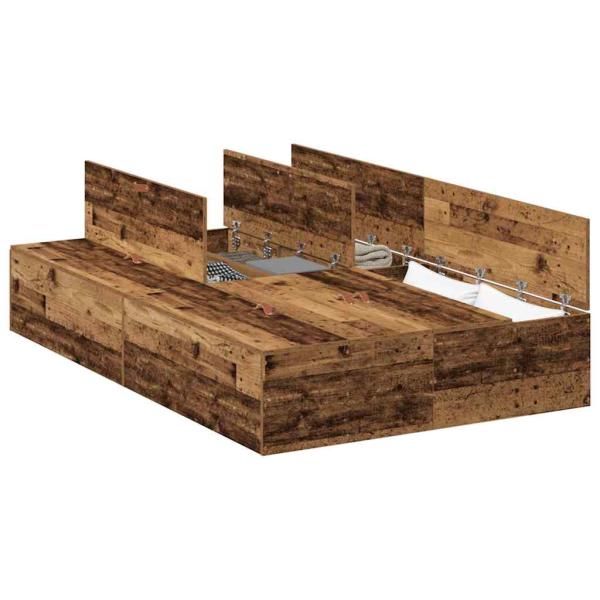 Stauraum-Bettgestell Altes Holz 120x190 cm