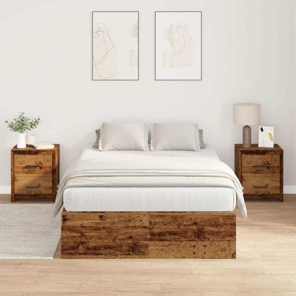 Stauraum-Bettgestell Altes Holz 120x190 cm