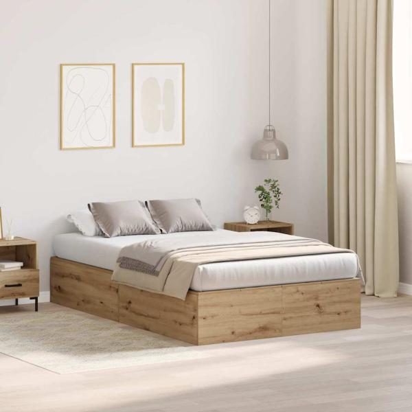 ARDEBO.de - Stauraum Bettgestell Artisan Eiche 120x190 cm