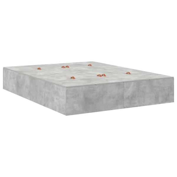 Bettgestell mit Stauraum Beton Grau 140x190 cm