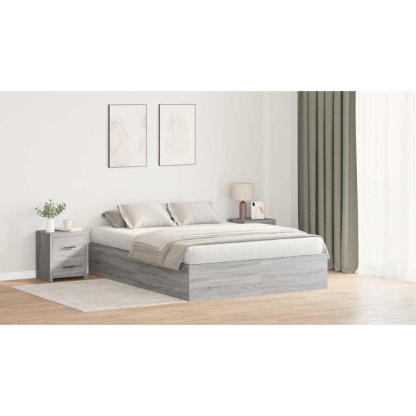 Stauraumbett Grau Sonoma 140x190 cm