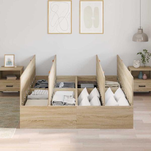 Stauraum Bettgestell Sonoma Eiche 135x190 cm