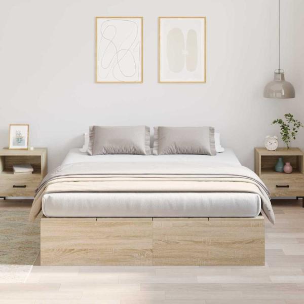 Stauraum Bettgestell Sonoma Eiche 135x190 cm