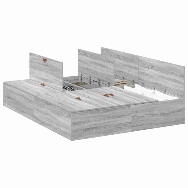 Stauraum Bettgestell Grau Sonoma 135x190 cm