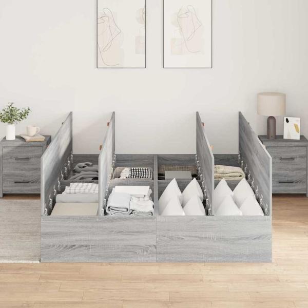 Stauraum Bettgestell Grau Sonoma 135x190 cm