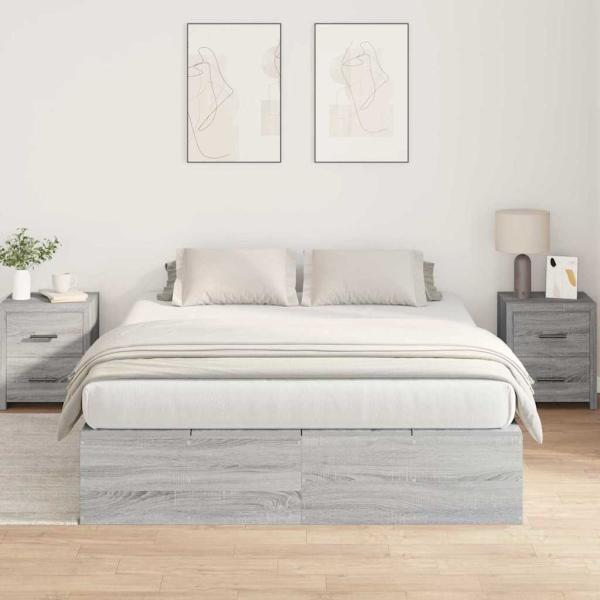 Stauraum Bettgestell Grau Sonoma 135x190 cm
