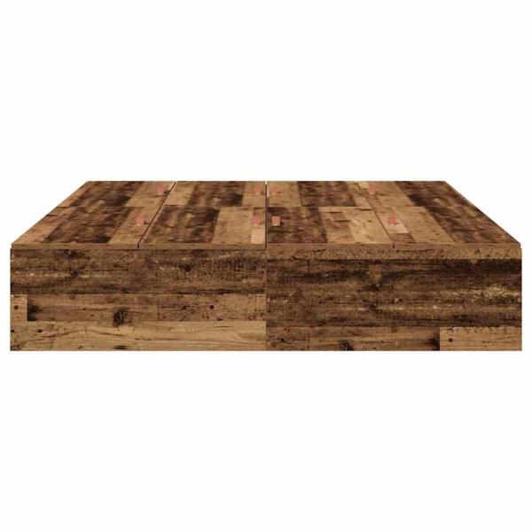 Stauraumbett aus altem Holz 135x190 cm