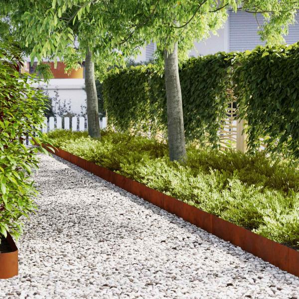 Raseneinfassung 50 pcs 100 x 0,05 x 20 cm Wetterfeststahl