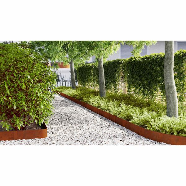 Raseneinfassung 50 pcs 100 x 0,05 x 20 cm Wetterfeststahl