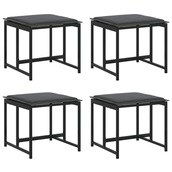 10-teiliges Gartenesszimmer-Set mit Kissen aus Stahl und Textilene