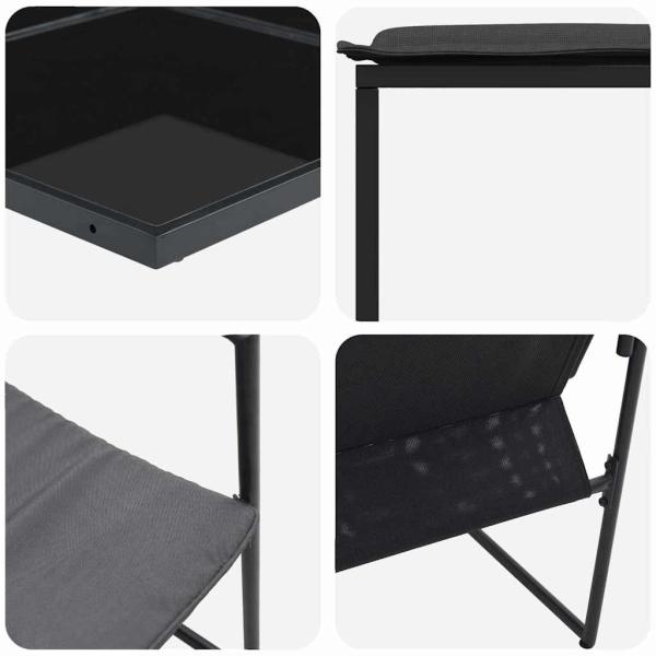 10-teiliges Gartenesszimmer-Set mit Kissen aus Stahl und Textilene