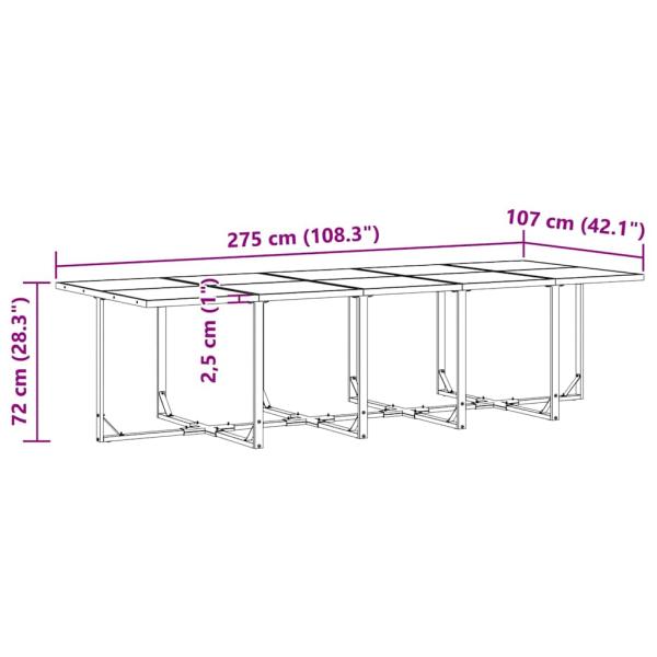 19-teiliges Garten-Esszimmer-Set mit Kissen aus Stahl und Textilene