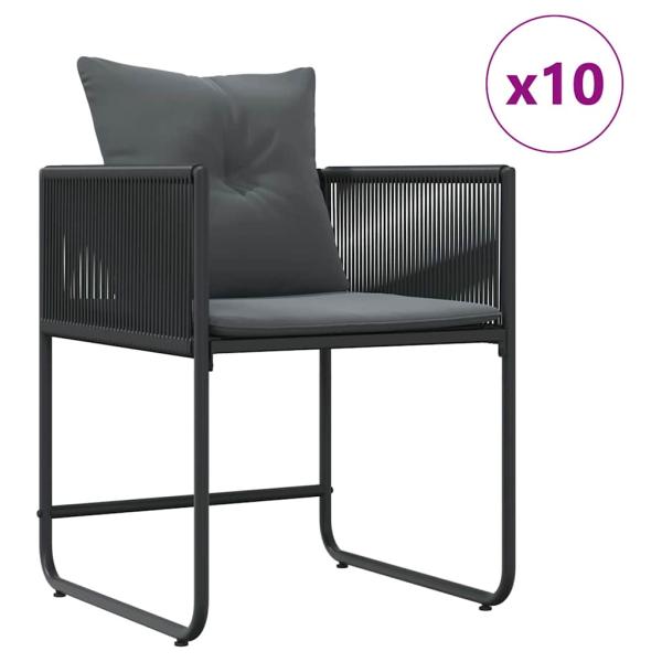 13-teiliges Gartentischset mit Kissen aus Stahl und Poly-Rattan