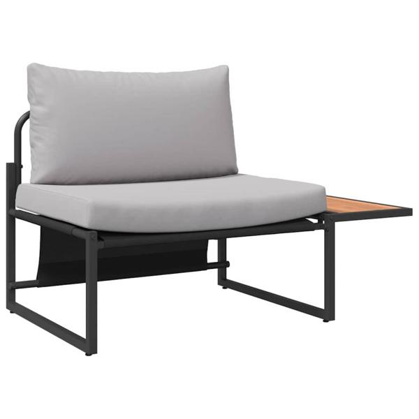 3-teiliges Garten-Esszimmer-Set mit hellgrauen Kissen